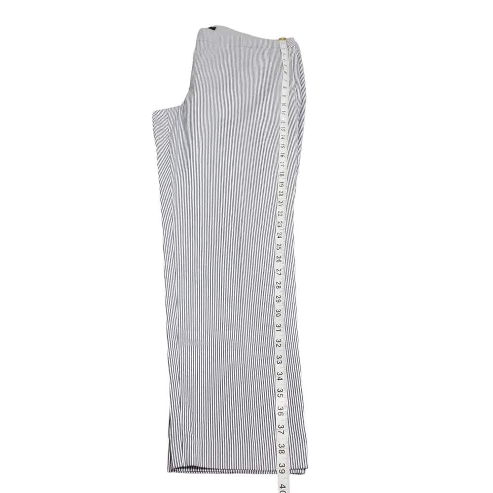 Talbots‎ Chatham Pinstripe Slim Ankle Side Zip Pants Blue/White Womens Sz 14